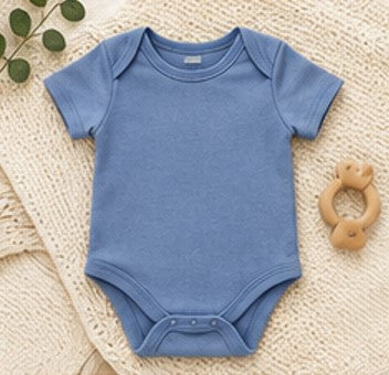 Organic Cotton Baby Bodysuit - Blue