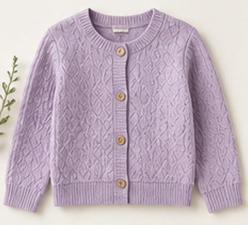 Girls Cardigan - Lilac