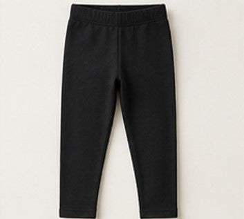 Girls Cotton Leggings - Black